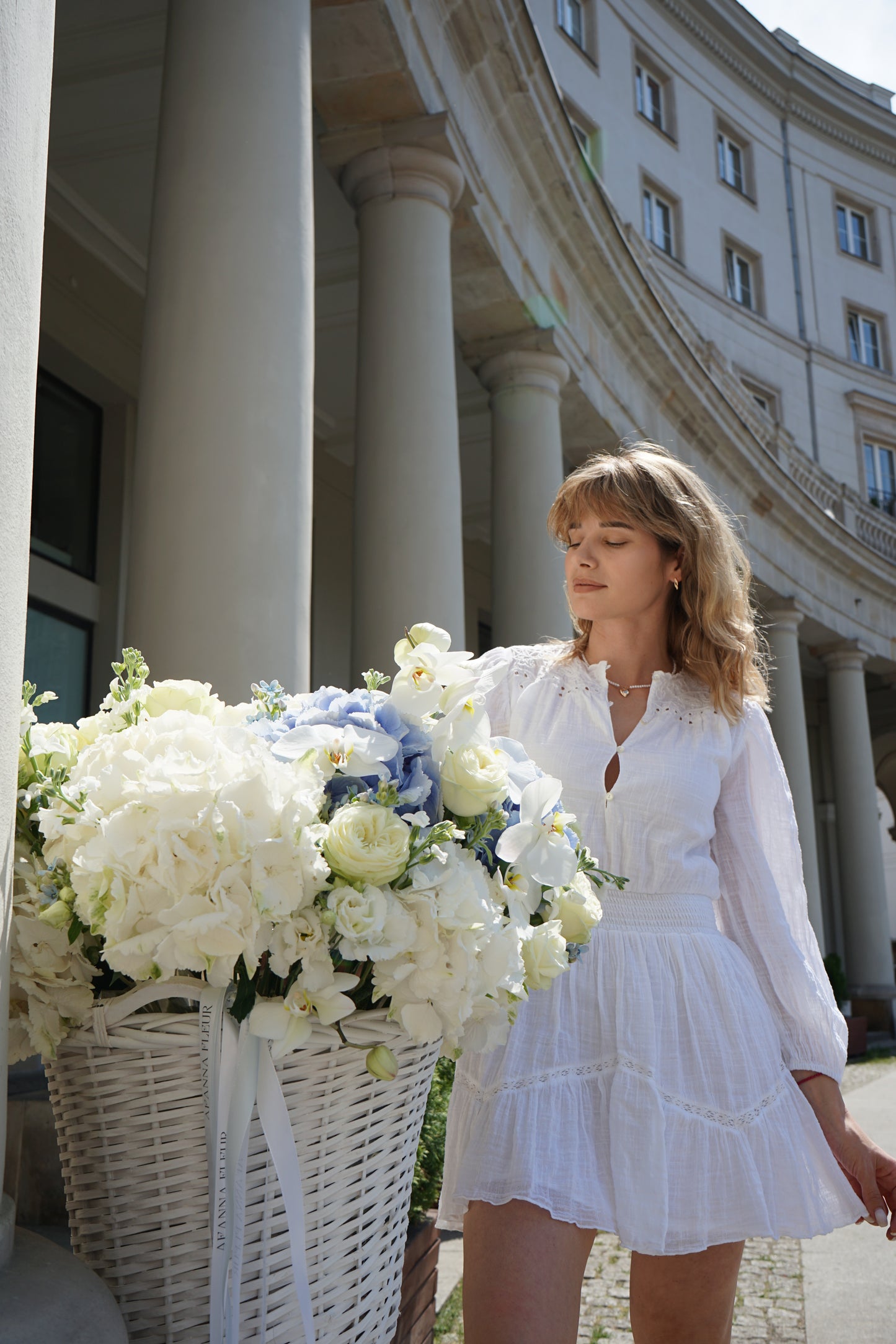 Basket "White Blue Cloud"