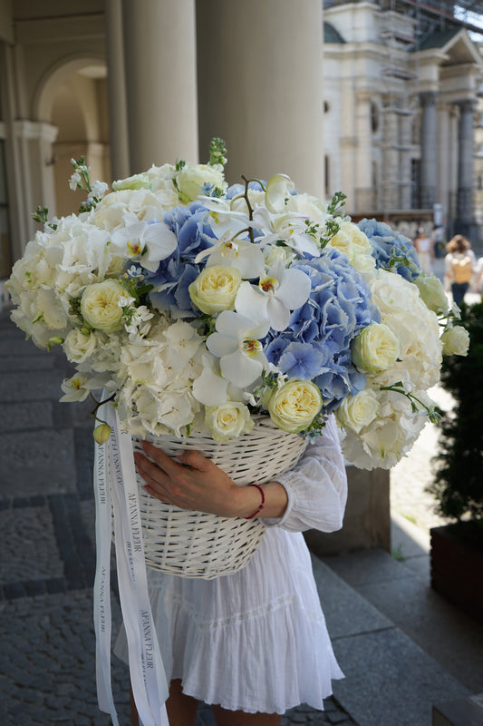 Basket "White Blue Cloud"
