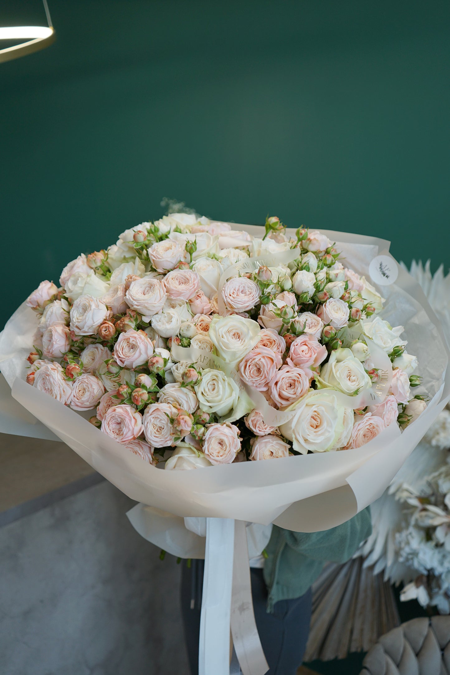 Mix of peony cream roses