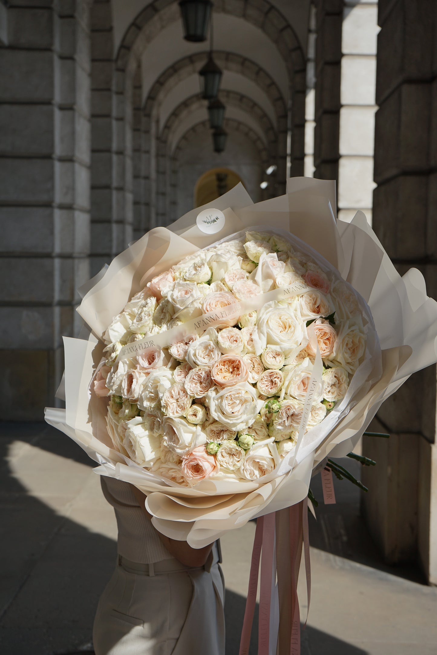 Mix of peony cream roses