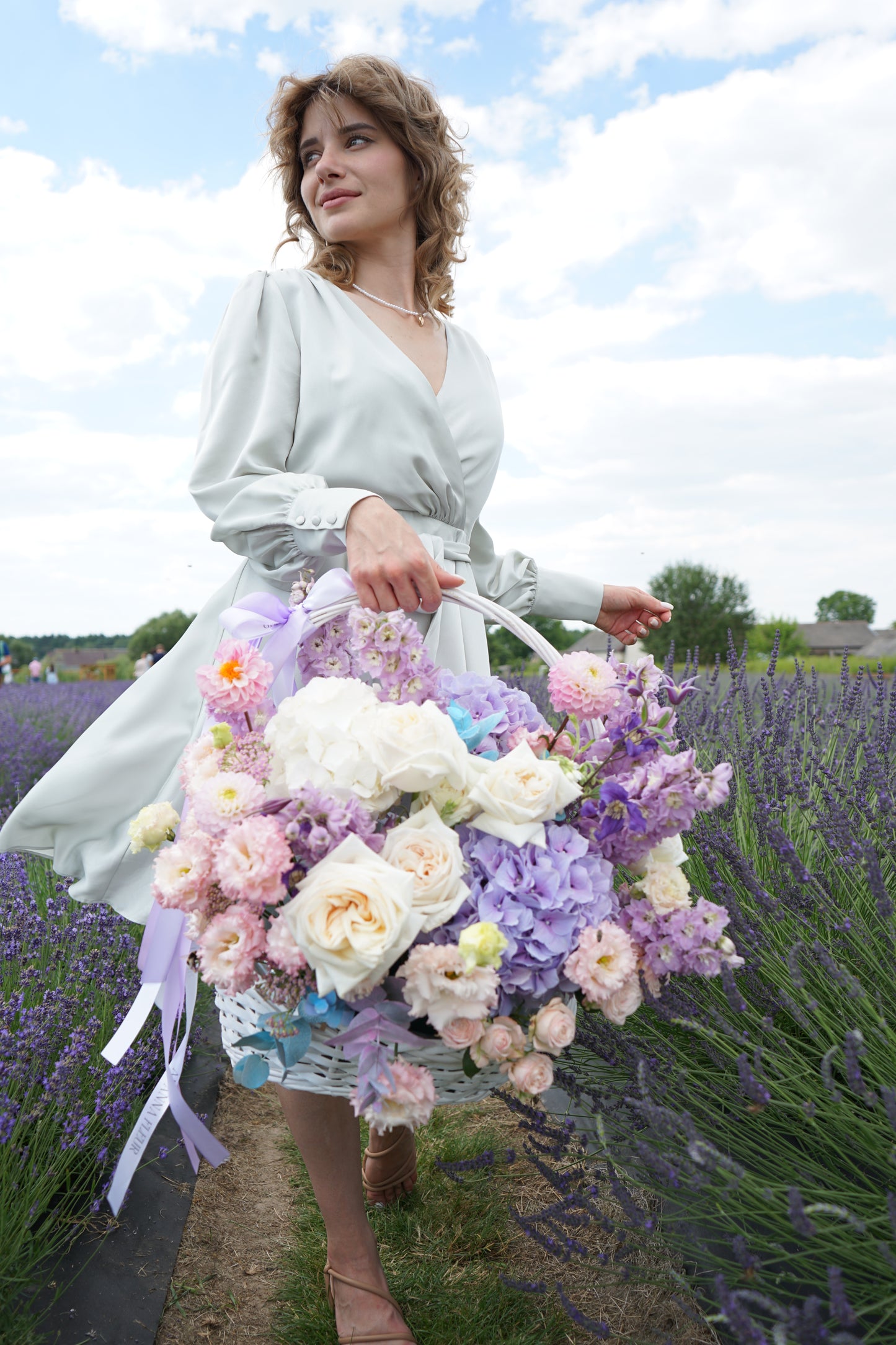 "Purple Garden" Flower Basket
