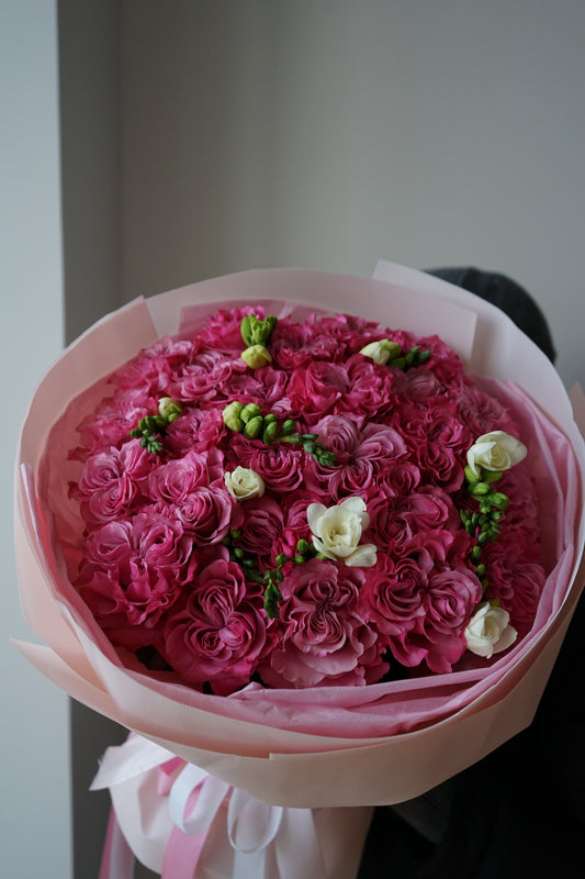 Bukiet Duo Peony Roses with Freesia